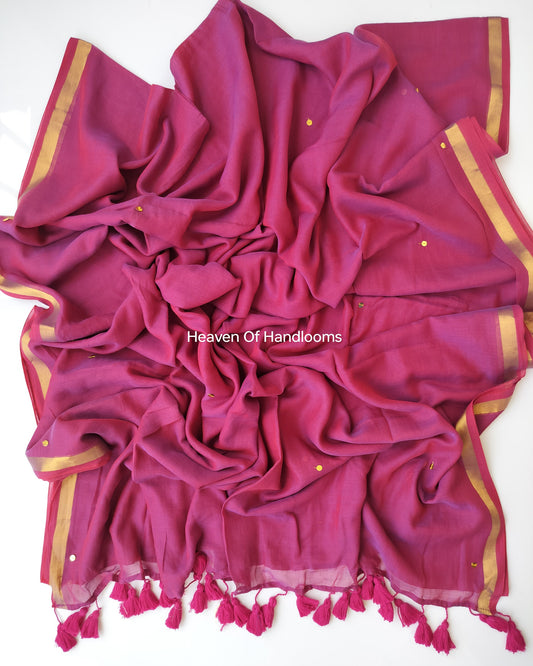 Festive Saree - Sindoor Gini Zari Border