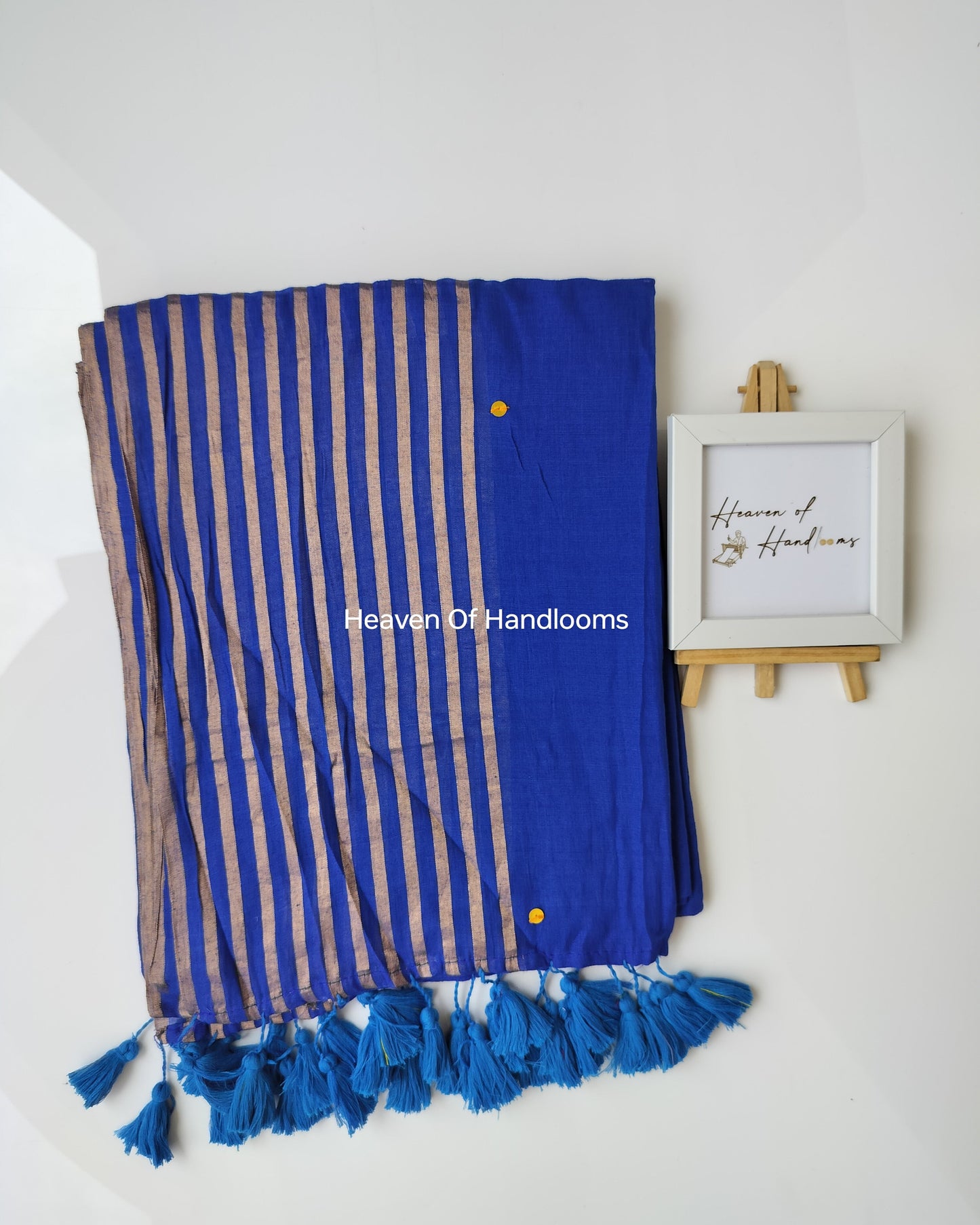 Festive Saree - Blue Gini Pop Line  Zari