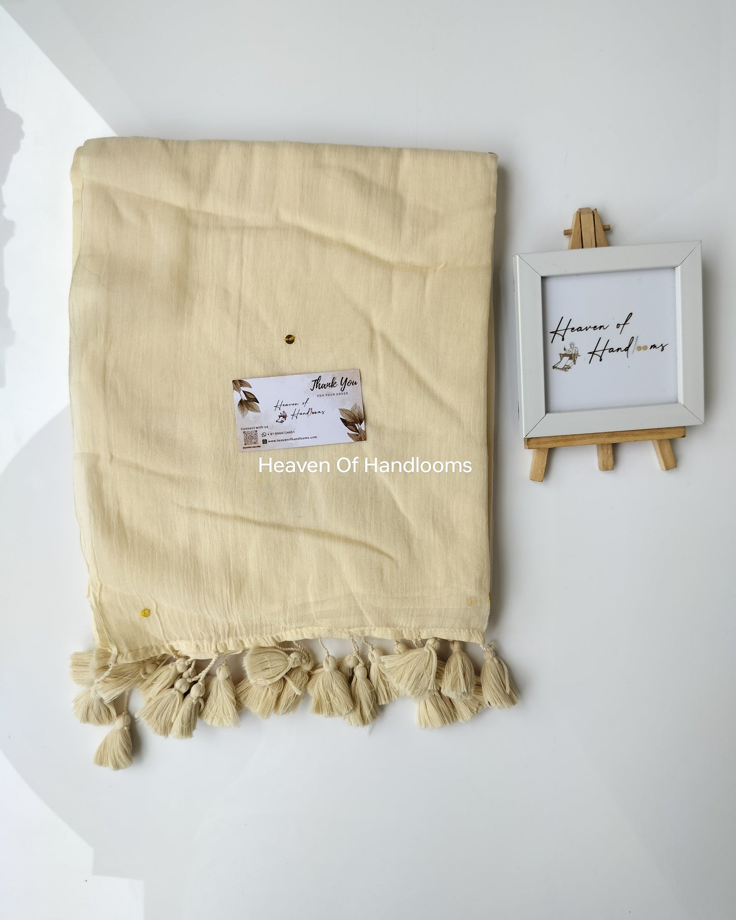 Festive Saree - Cream Gini