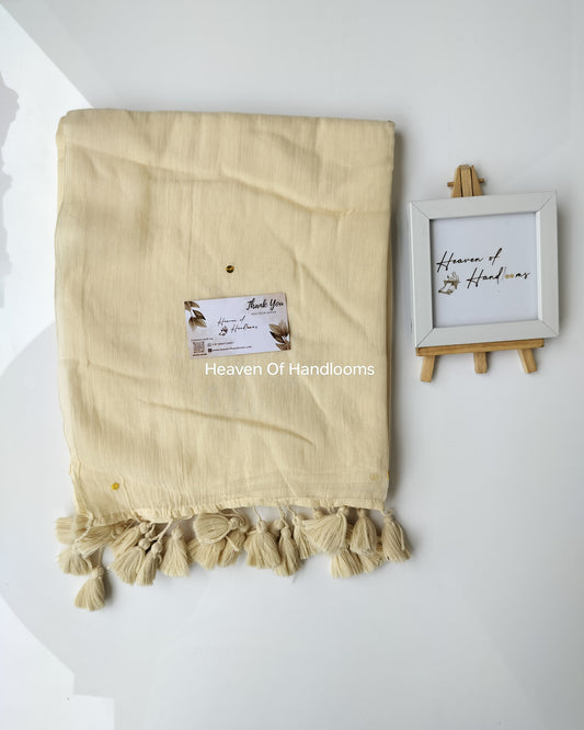Festive Saree - Cream Gini