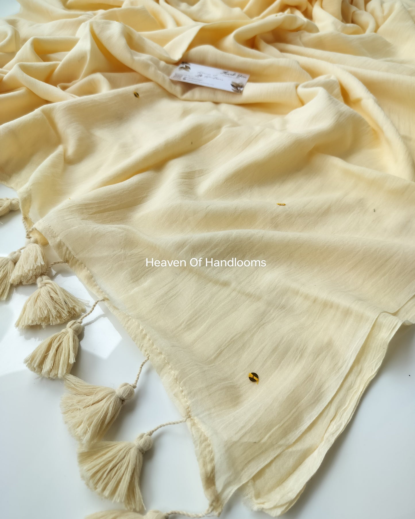 Festive Saree - Cream Gini