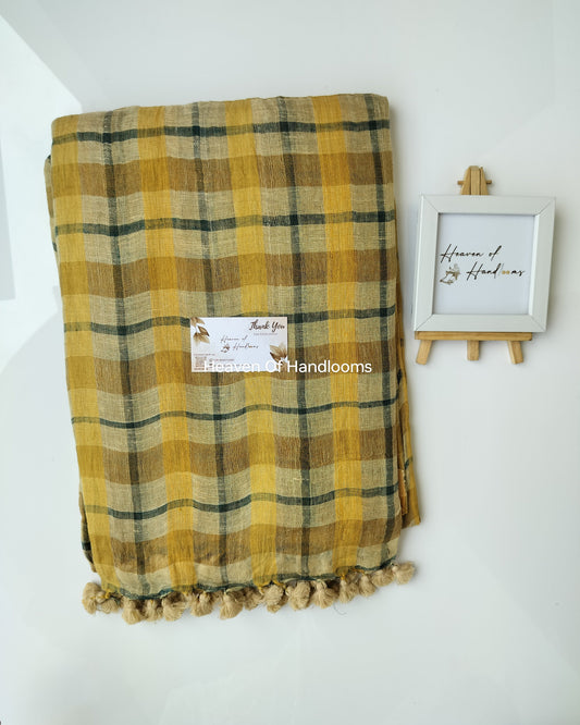 Linen by Linen - Mustard Yellow  Check