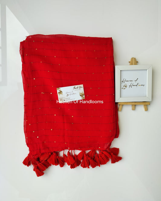 Contemporary Saree - Red Jonaki