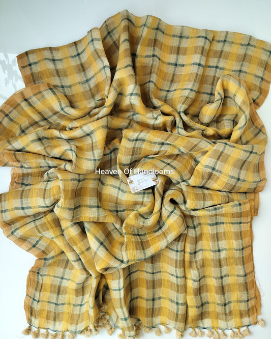 Linen by Linen - Mustard Yellow  Check