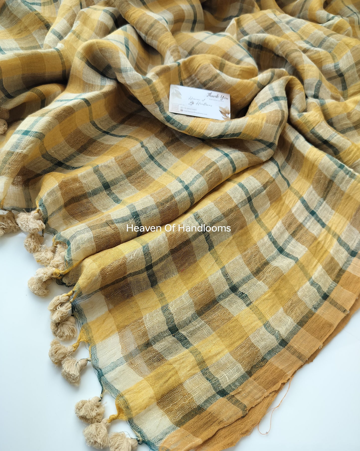Linen by Linen - Mustard Yellow  Check