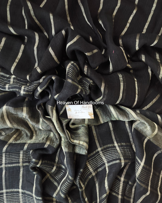 Linen by Linen - Black Grey Check