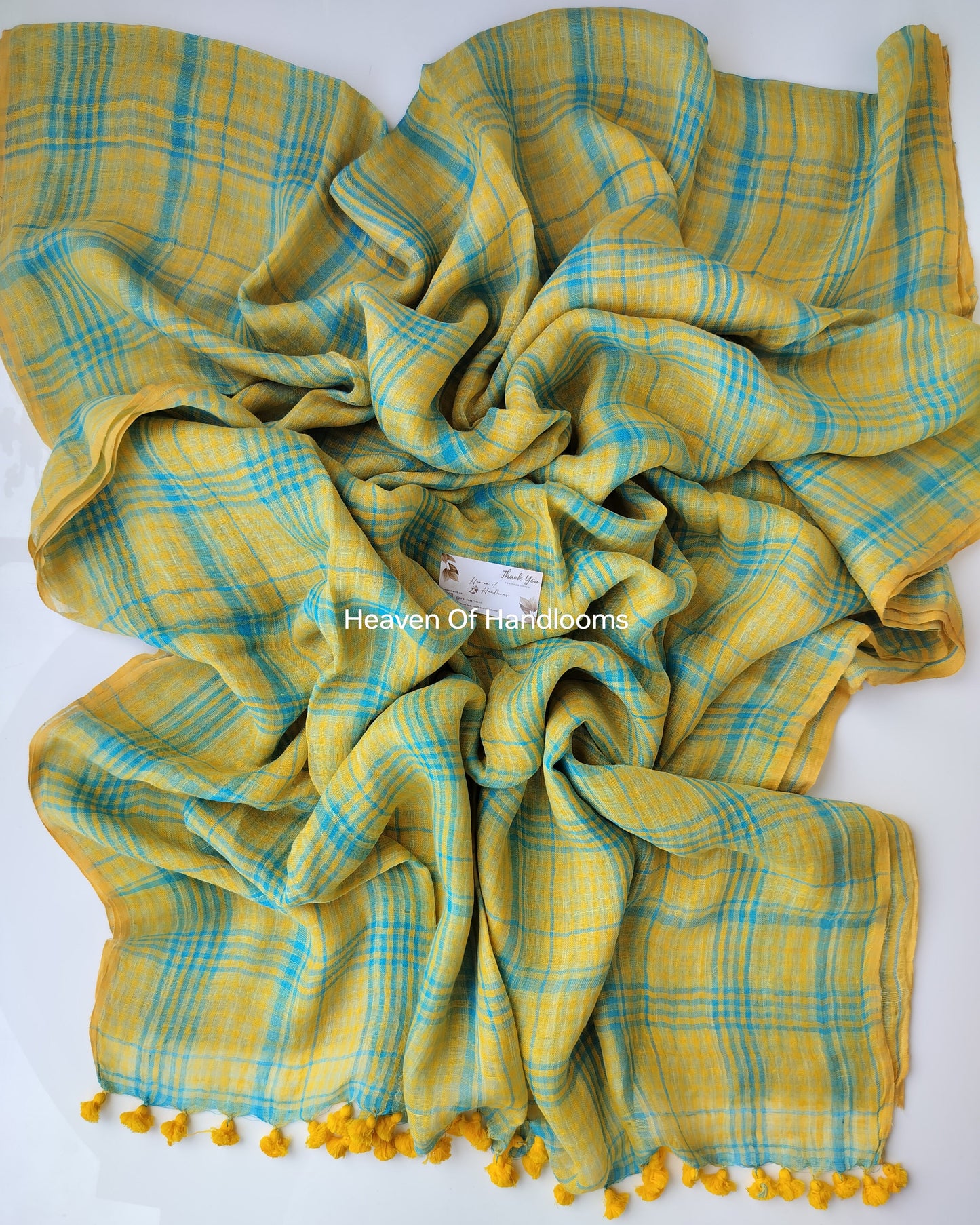 Linen by Linen - Yellow and Blue  Check
