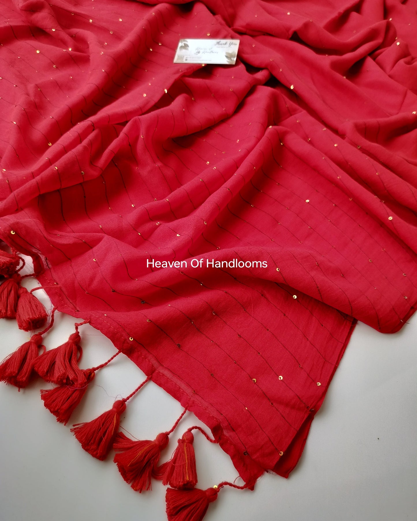 Contemporary Saree - Red Jonaki