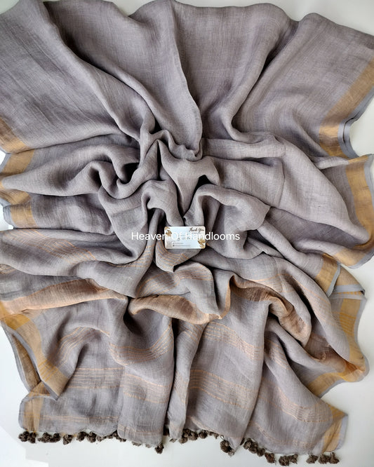 Linen by Linen - Grey Color with Copper Border