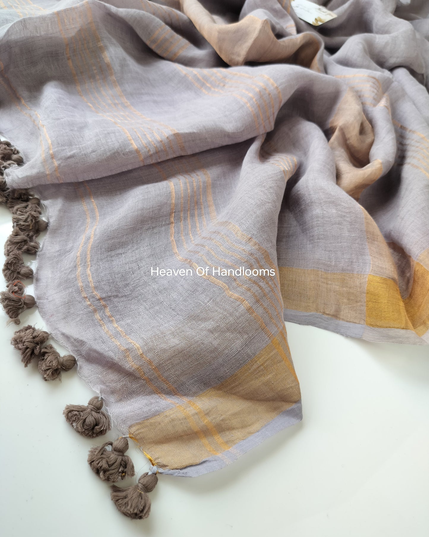 Linen by Linen - Grey Color with Copper Border