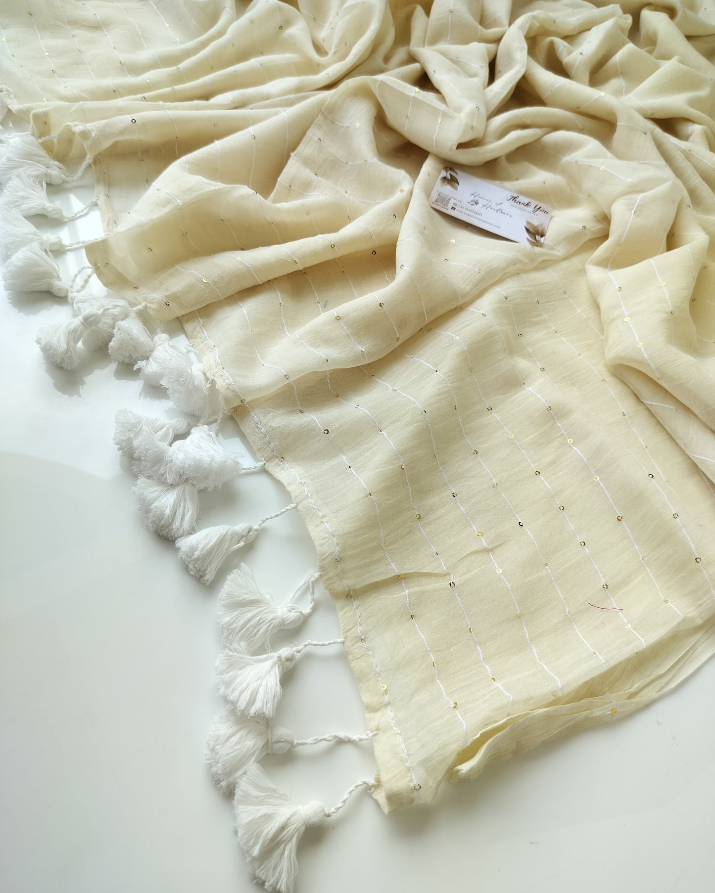 Contemporary Saree - Cream Jonaki