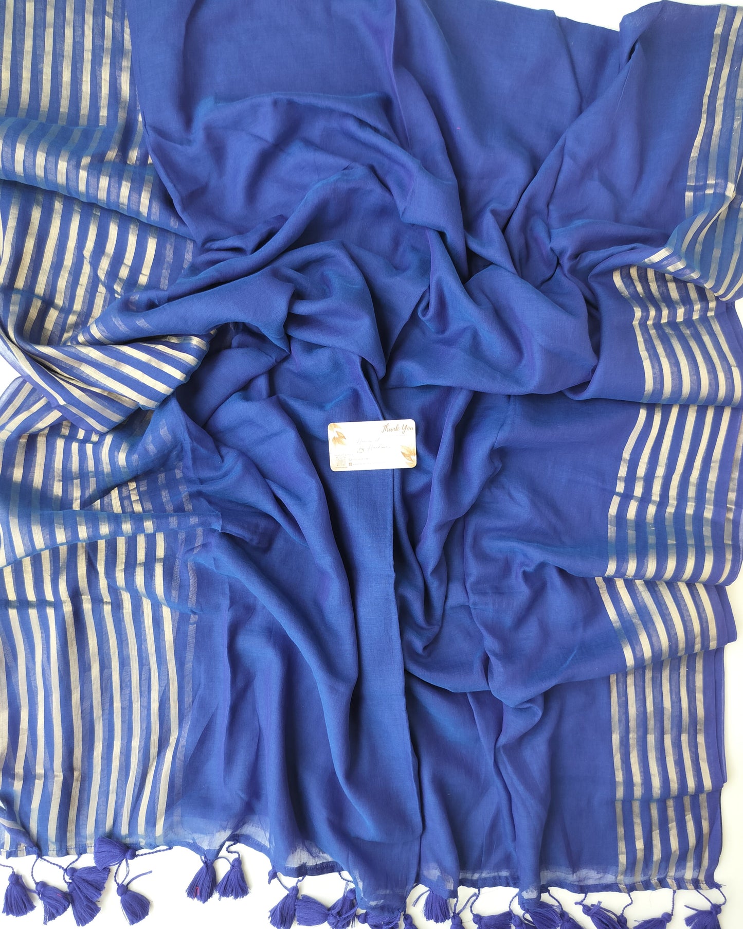 Festive Saree - Blue Pop Line Zari