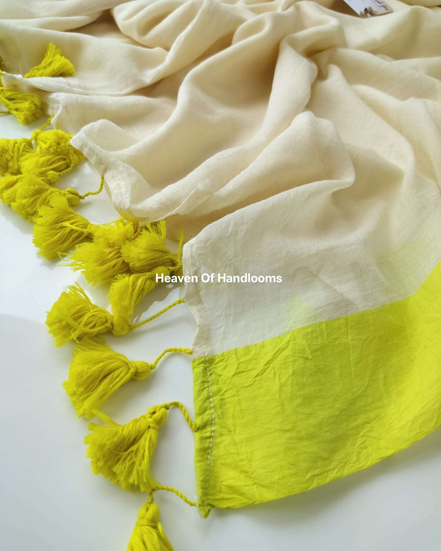 Onam-Vishu Saree -  Lemon Yellow Border
