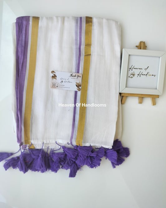 Onam-Vishu Saree - Purple Line