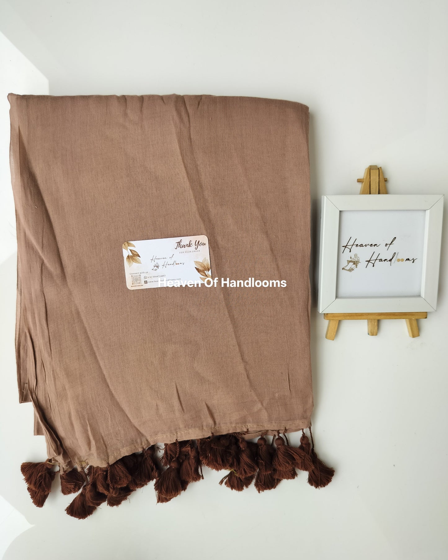 Plain Mul Saree - Coffee Brown