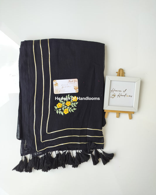 Festive Saree - Designer Black Floral