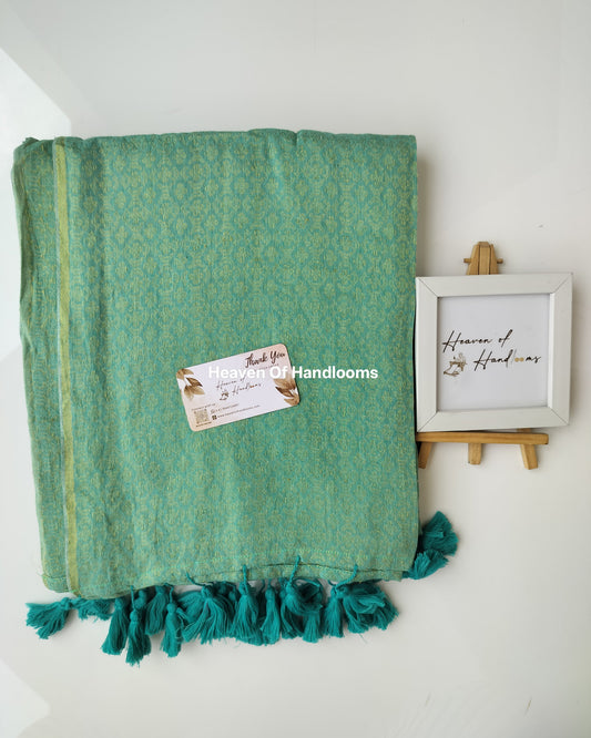 Festive Saree - Teal Blue Jacquard Zari