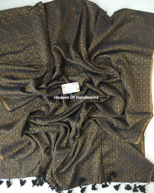 Festive Saree - Black Jacquard Zari