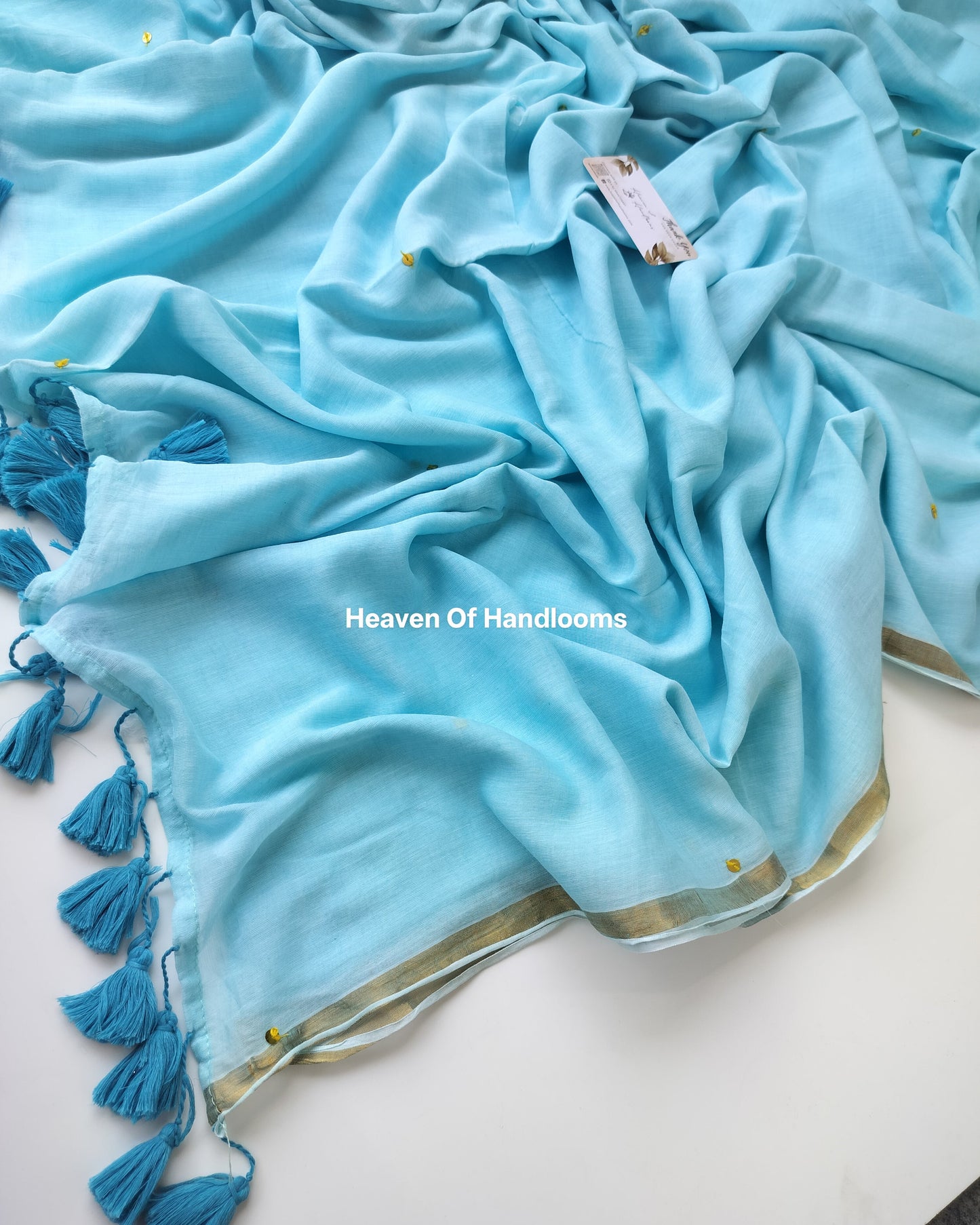 Festive Saree -  Sky Blue Zari Gini