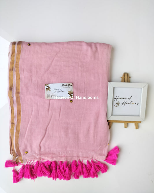 Festive Saree - Pink Zari Gini