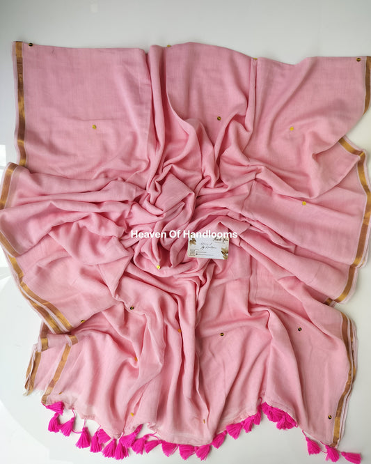Festive Saree - Pink Zari Gini