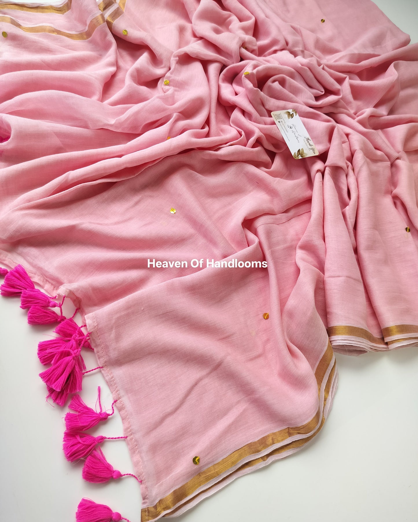 Festive Saree - Pink Zari Gini