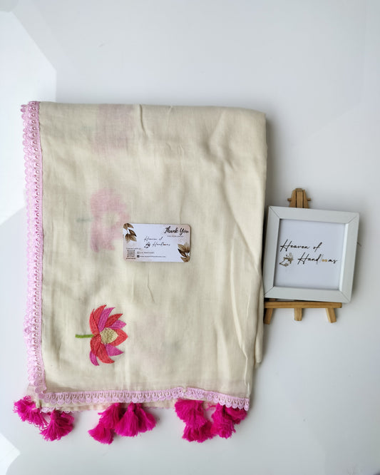 Embroidery Saree - Lotus Pink Lace