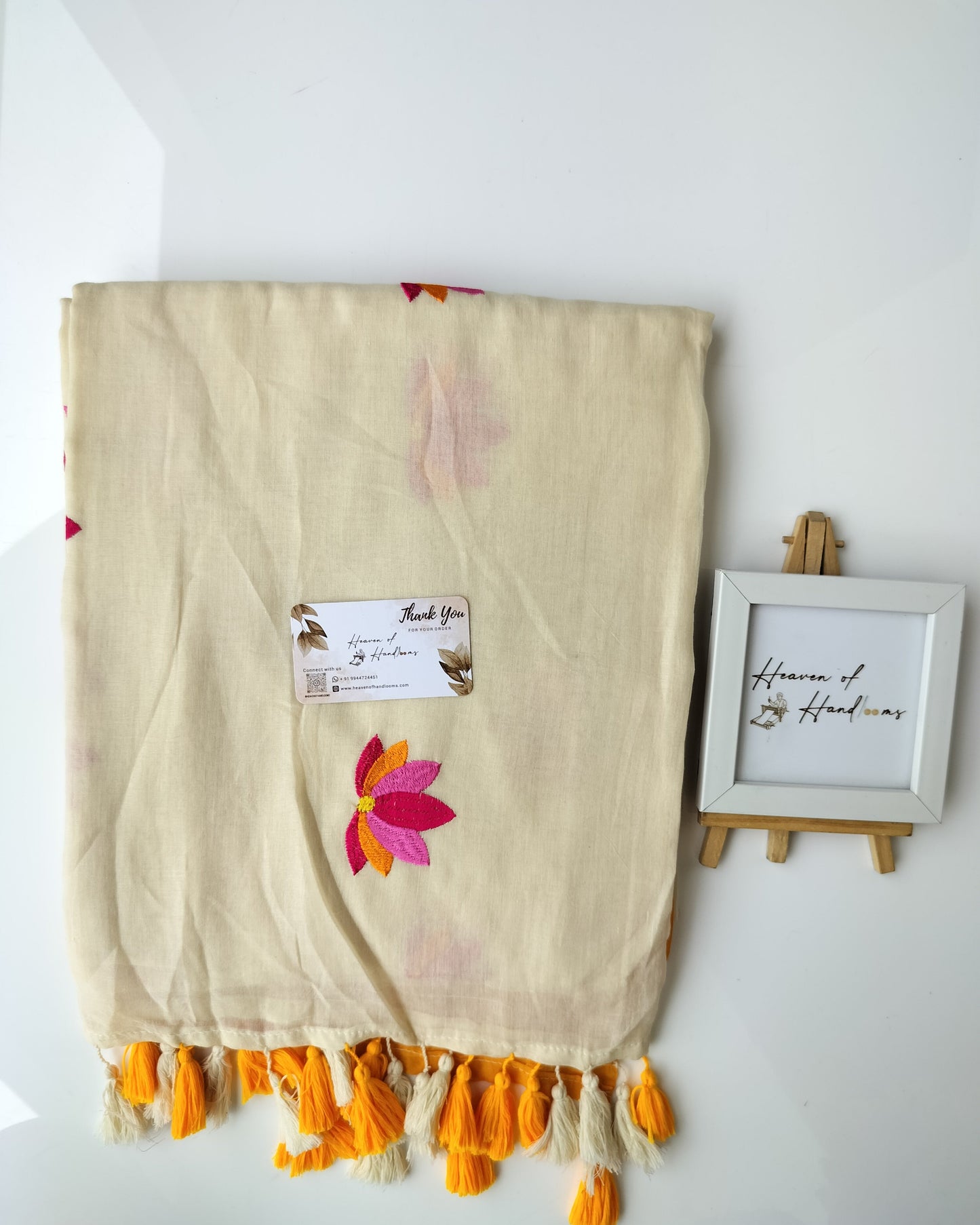 Embroidery Saree - Tie & Dye Lotus