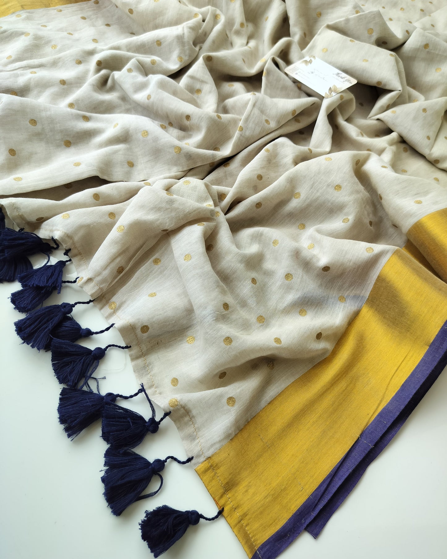 Onam-Vishu Saree - Polka Print