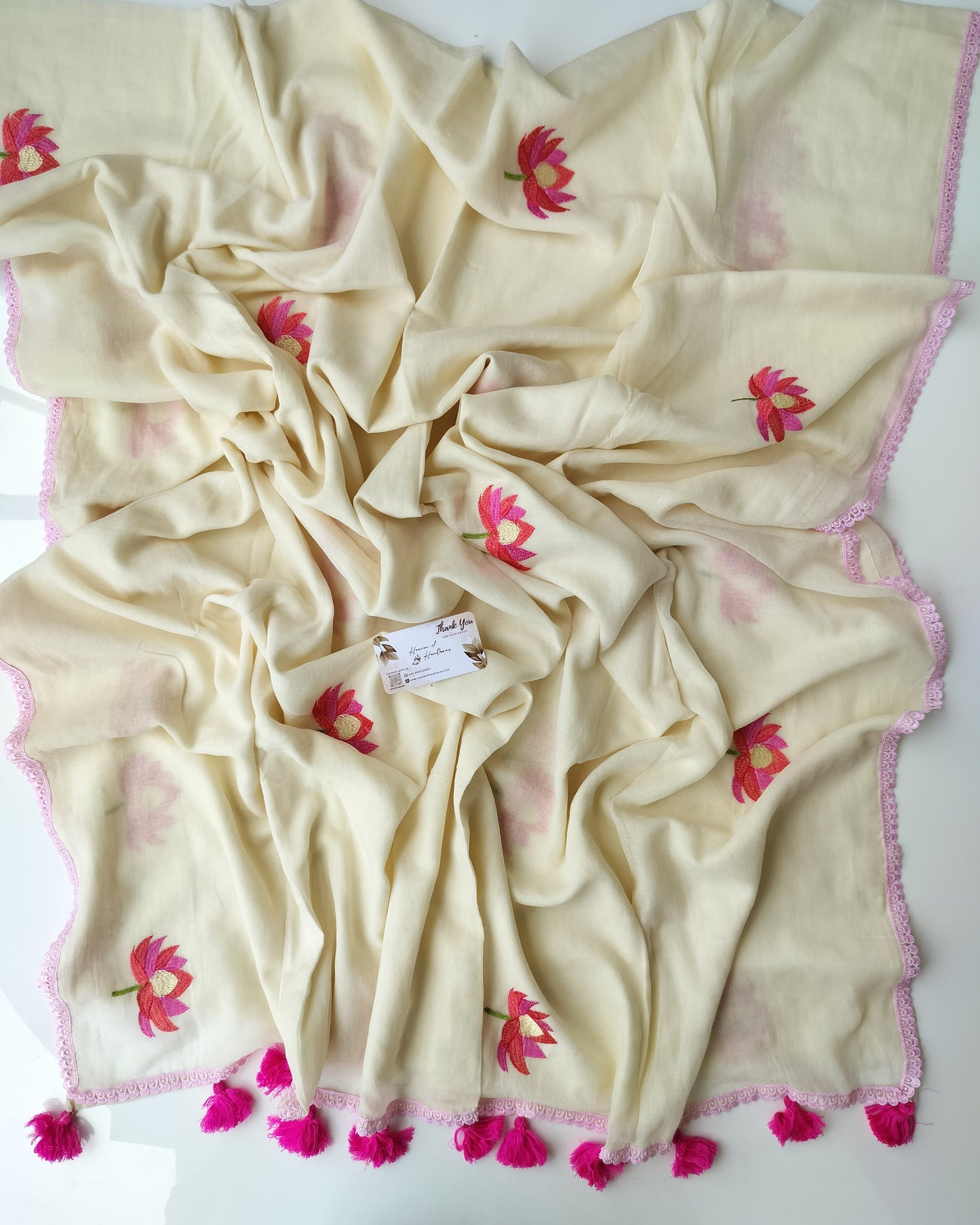 Embroidery Saree - Lotus Pink Lace