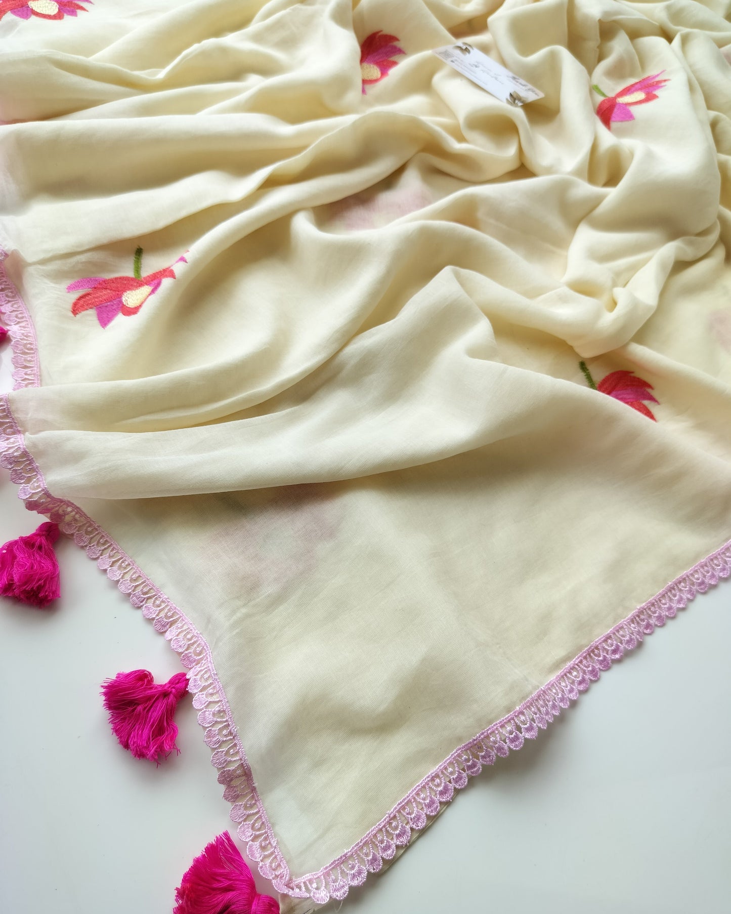 Embroidery Saree - Lotus Pink Lace