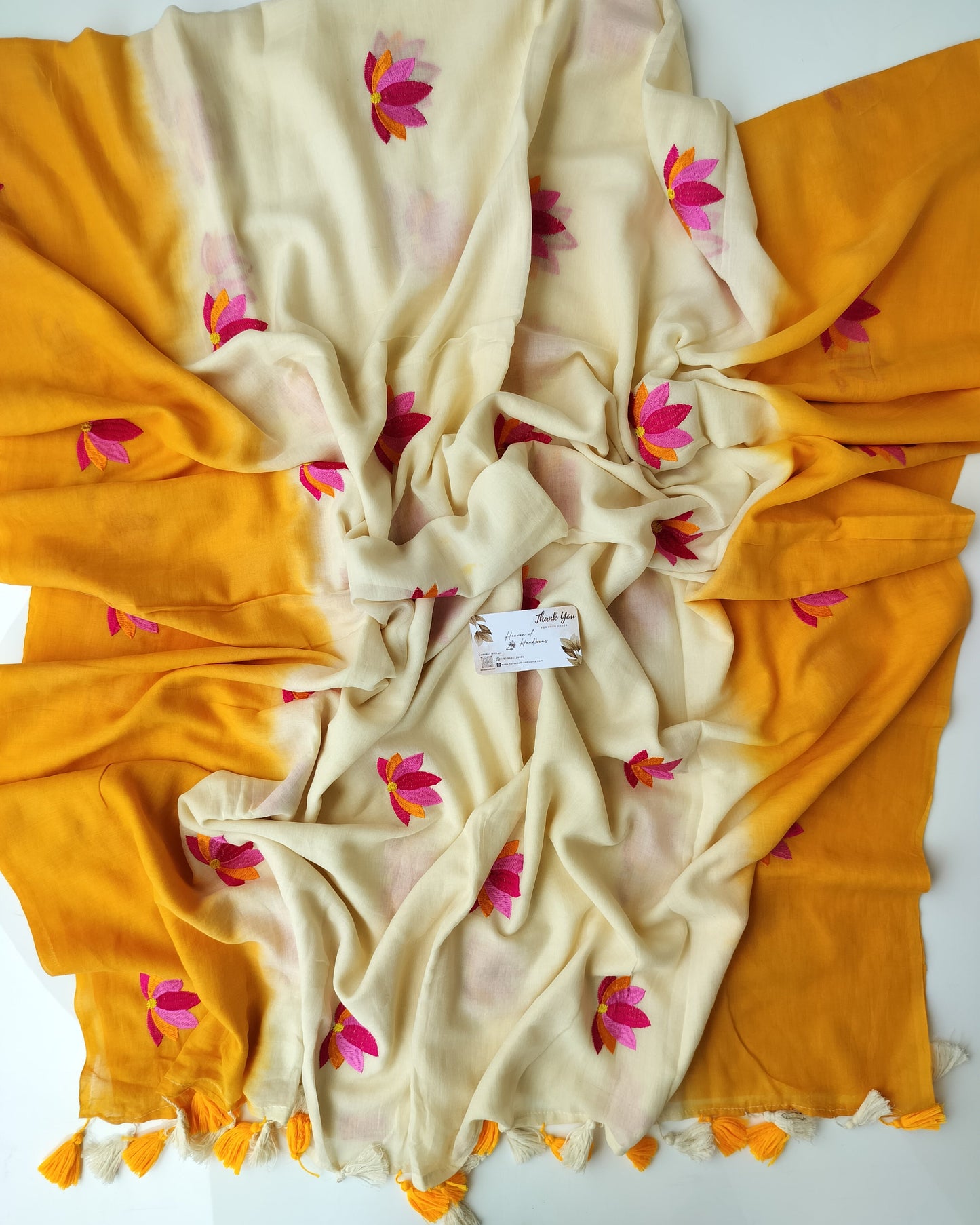 Embroidery Saree - Tie & Dye Lotus