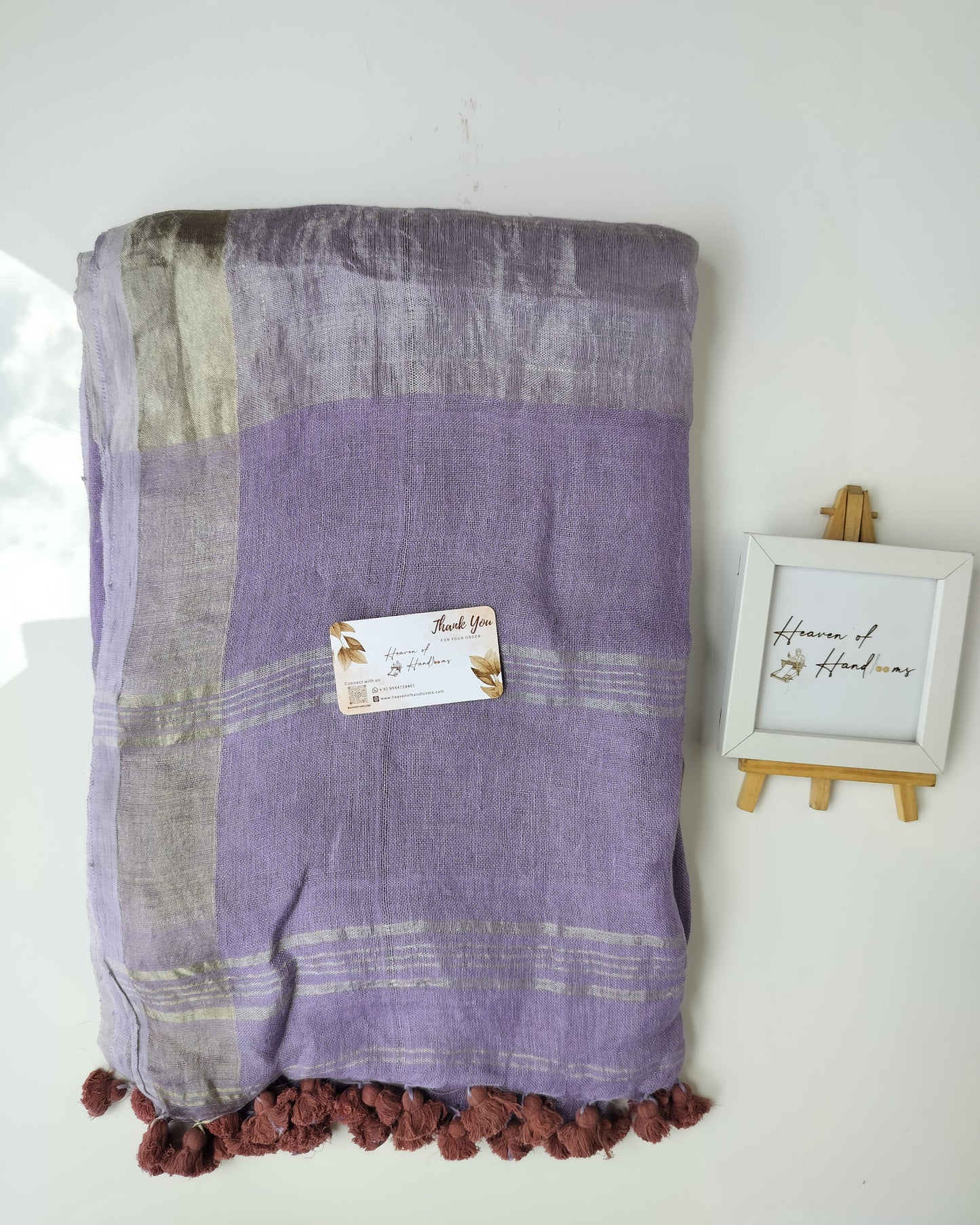 Linen by Linen - Lilac Linen with Silver Border