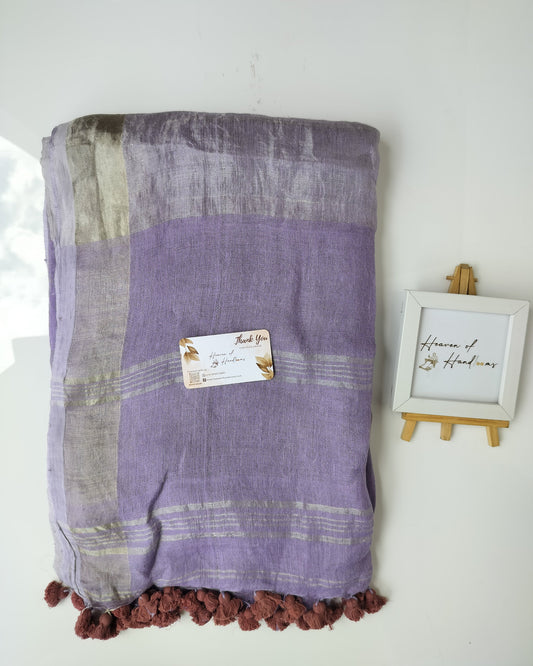 Linen by Linen - Lilac Linen with Silver Border