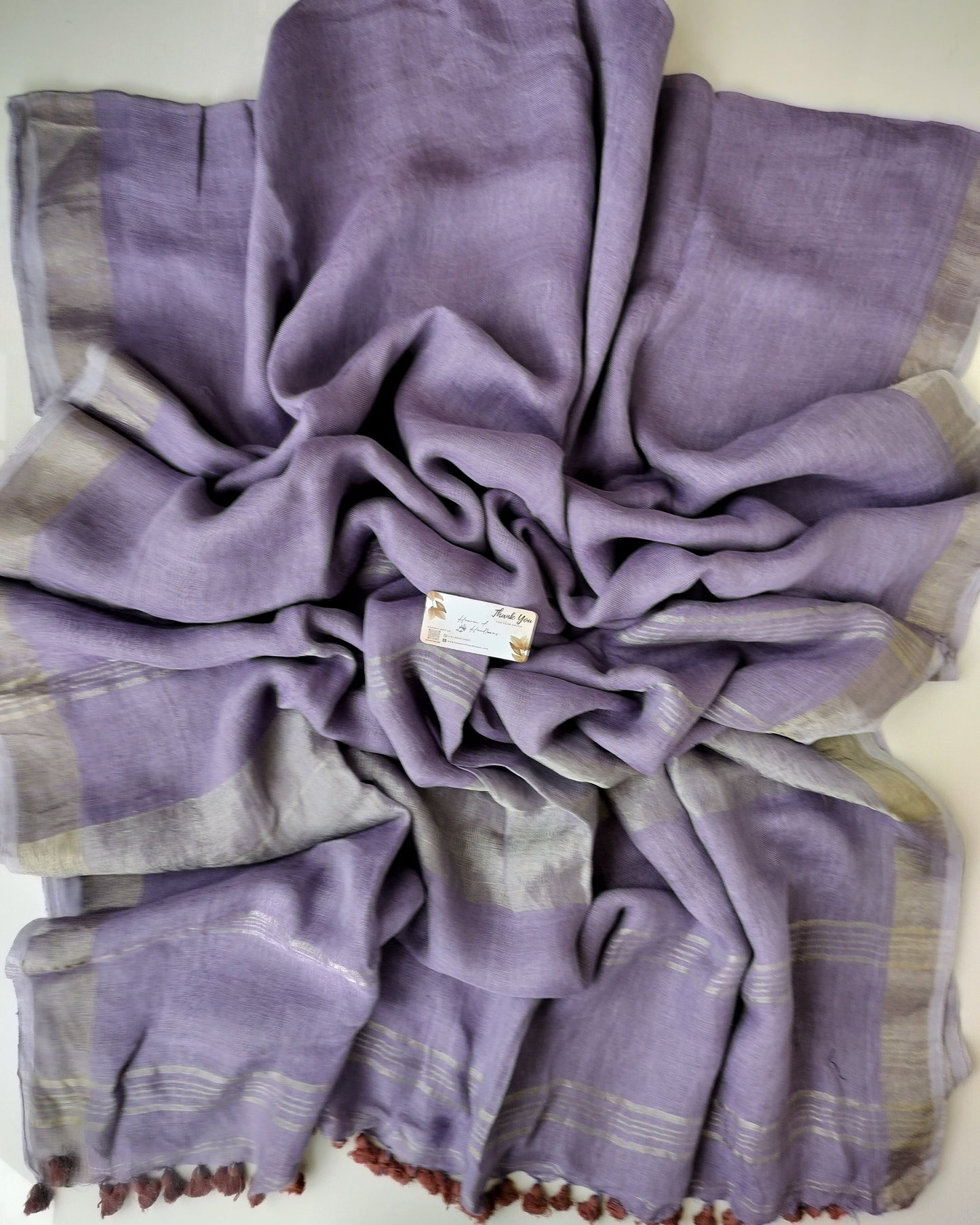Linen by Linen - Lilac Linen with Silver Border