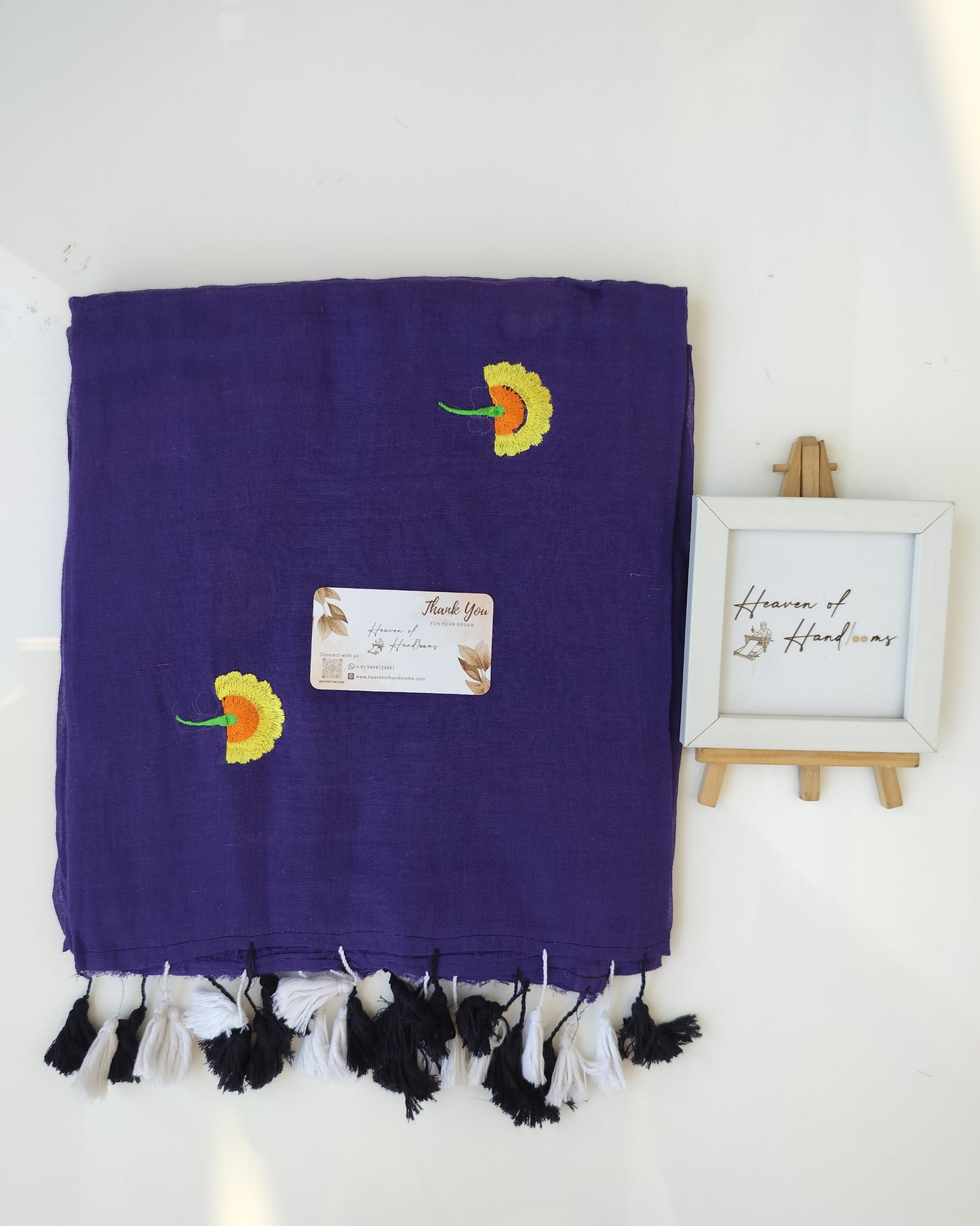 Embroidery Saree - Violet