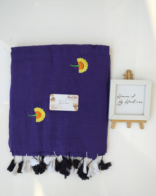Embroidery Saree - Violet