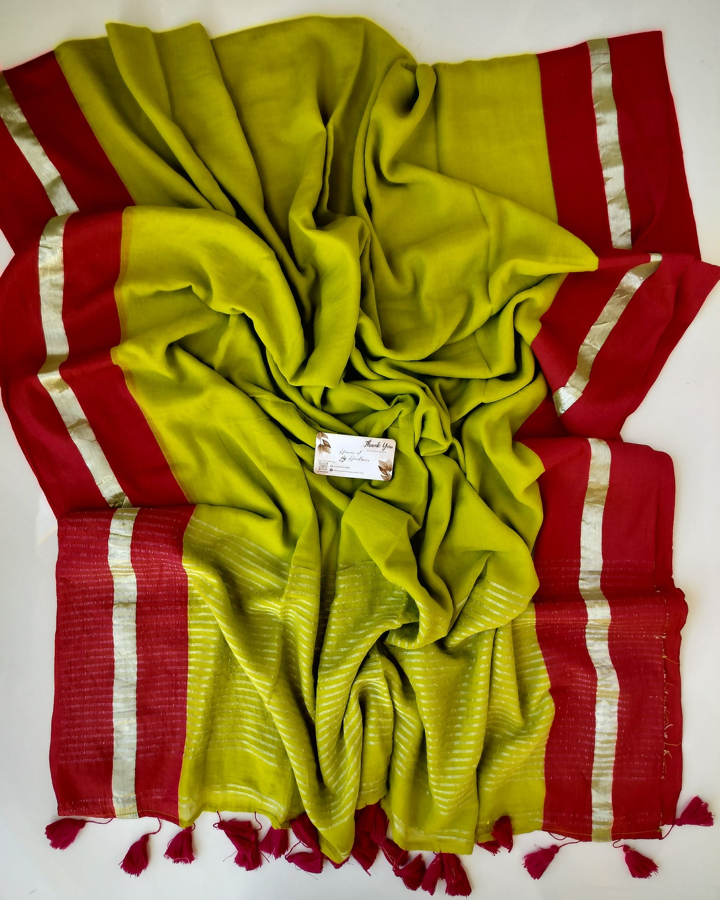 Festive Saree -  Parrot Pink Border