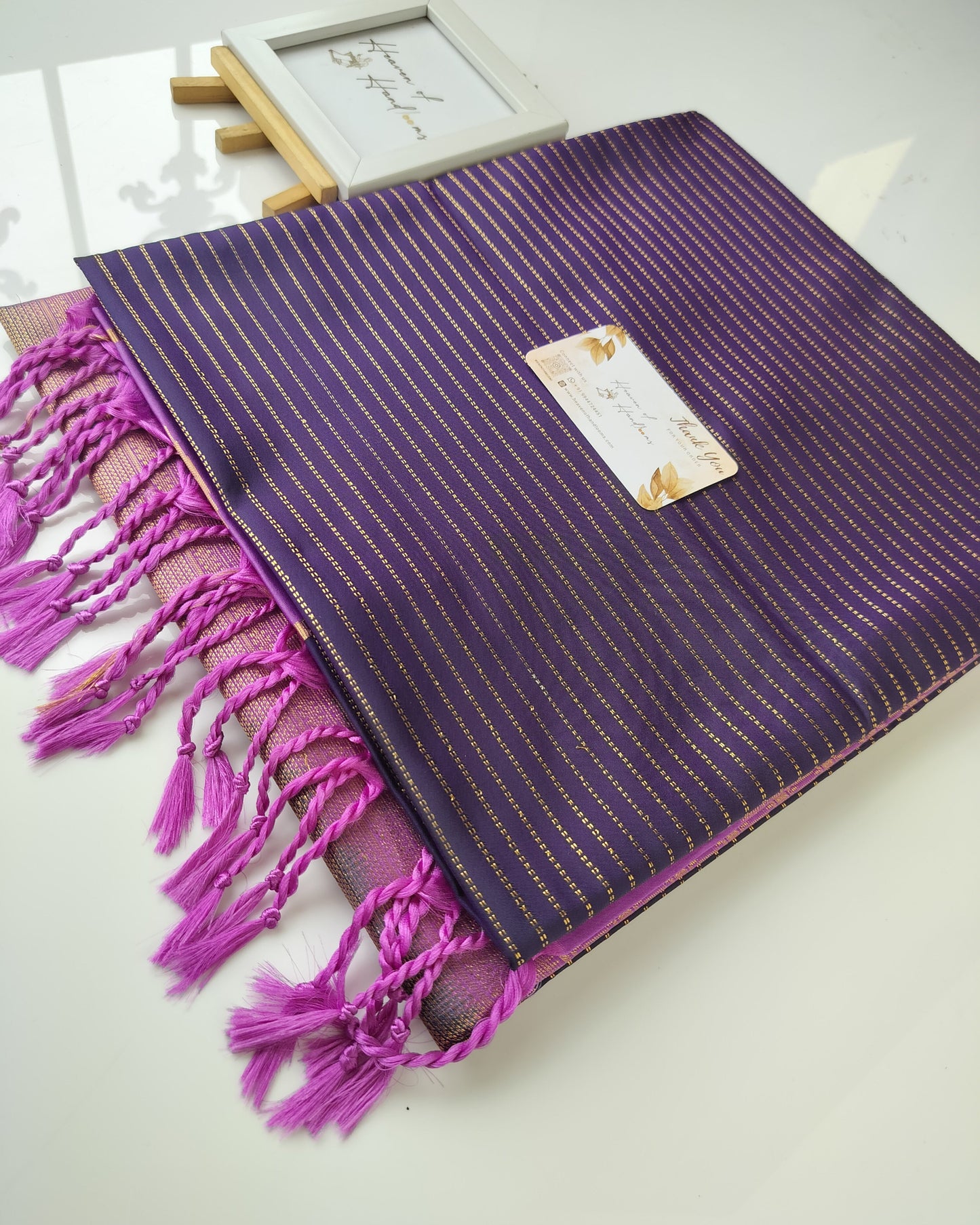 Vegan Silk Saree - Purple Vairaoosi