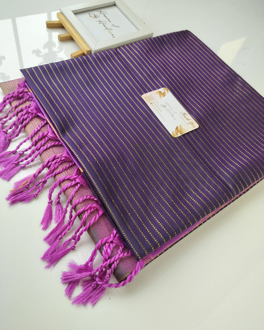 Vegan Silk Saree - Purple Vairaoosi