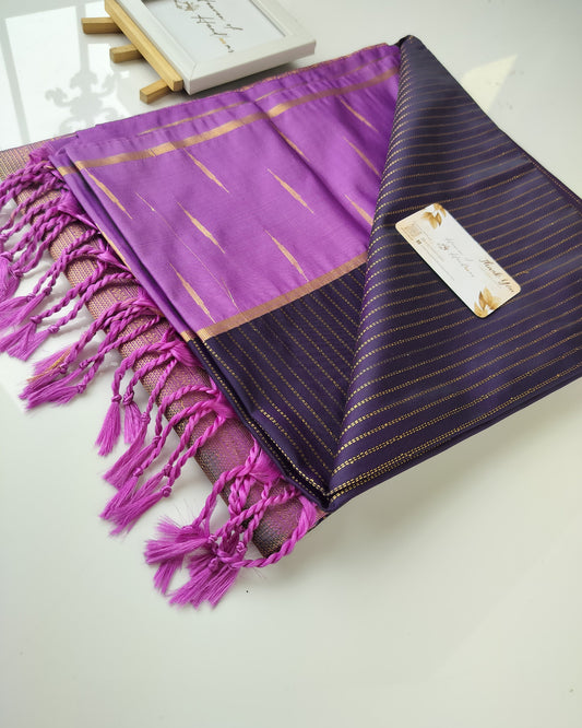 Vegan Silk Saree - Purple Vairaoosi