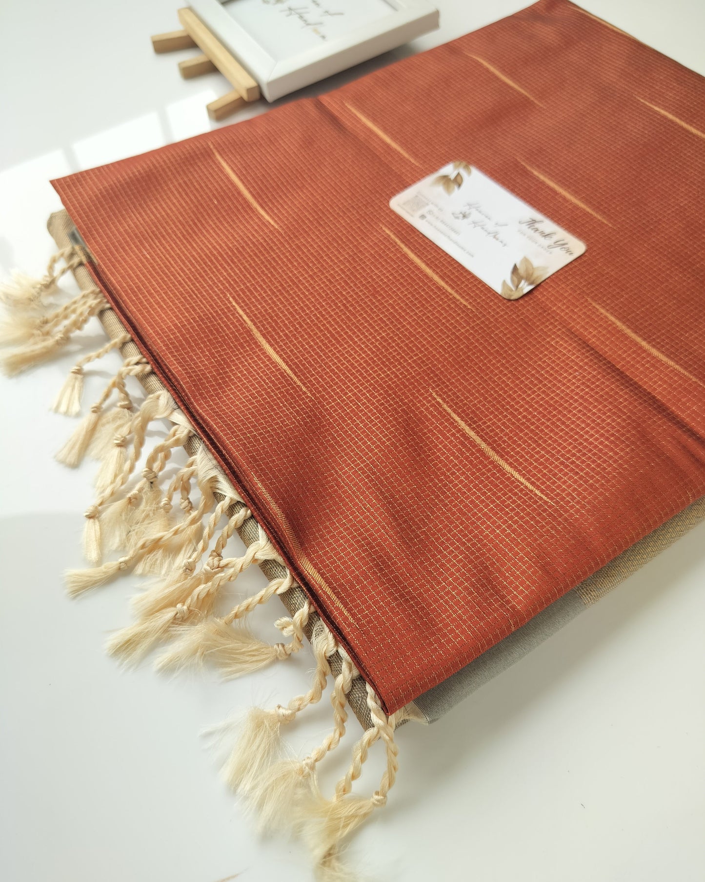 Vegan Silk Saree - Coffee Brown