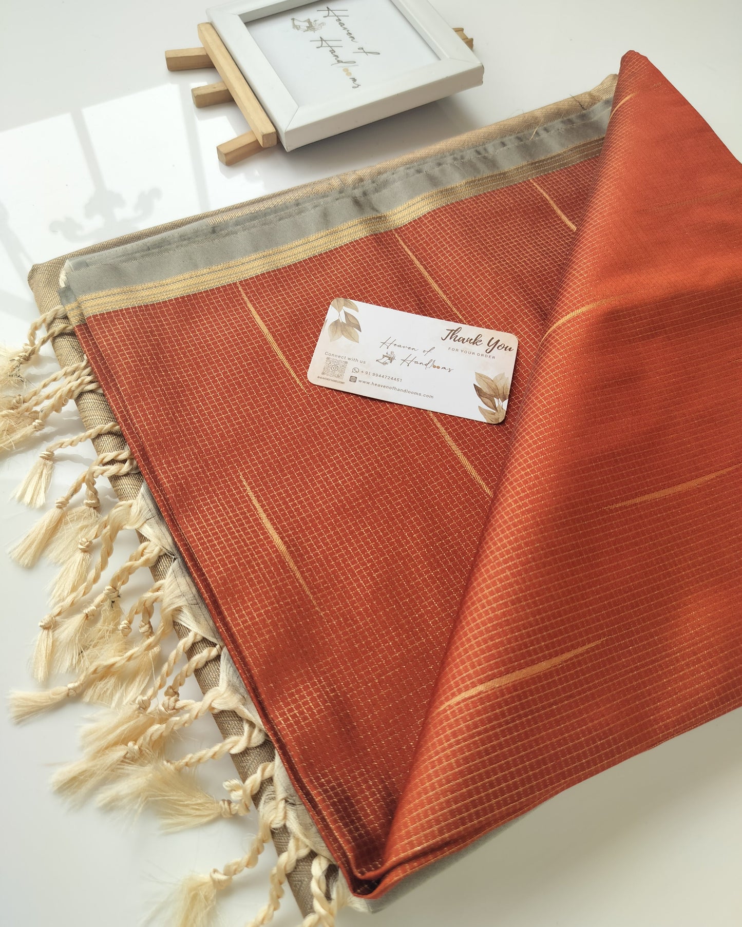 Vegan Silk Saree - Coffee Brown
