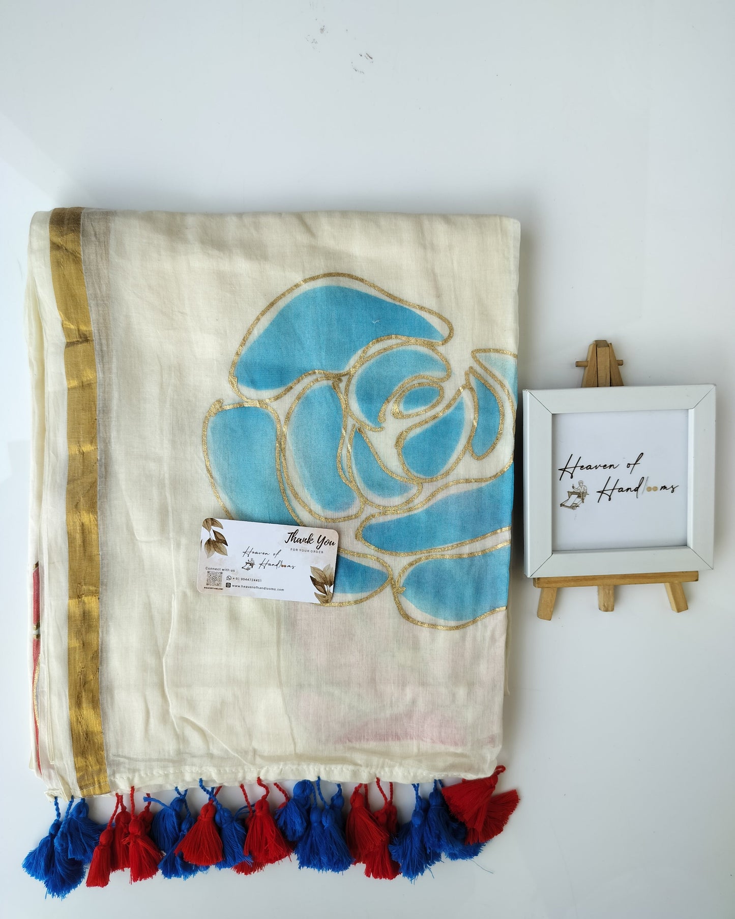 Hand Painted Saree - Rose