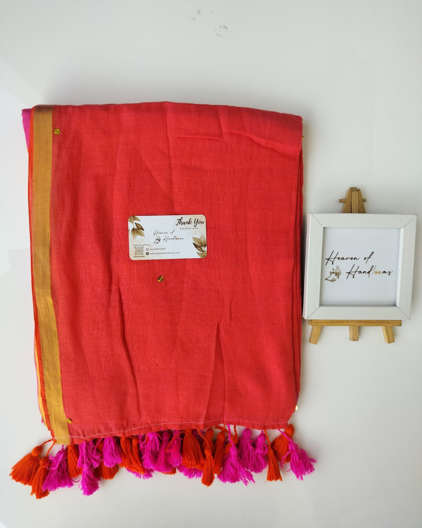 Festive Saree - Fiery Rose Gini