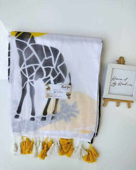 Printed Sarees  - Giraffe
