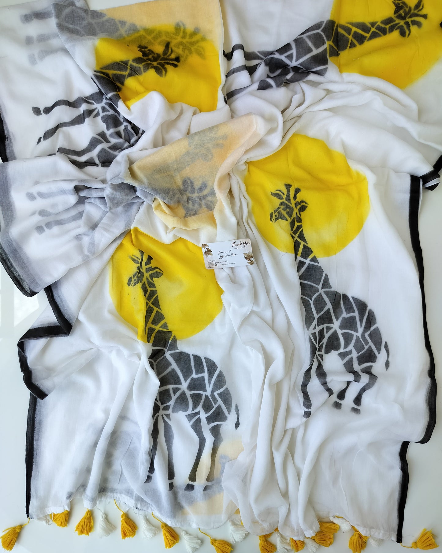 Printed Sarees  - Giraffe