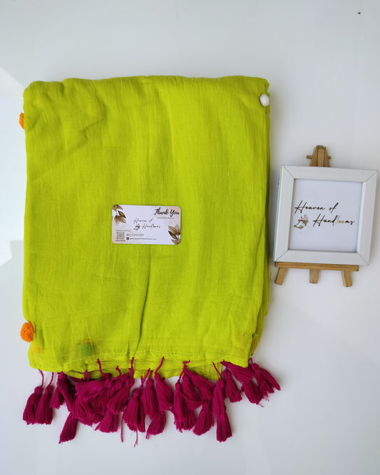 Festive Saree - Neon Pom Pom