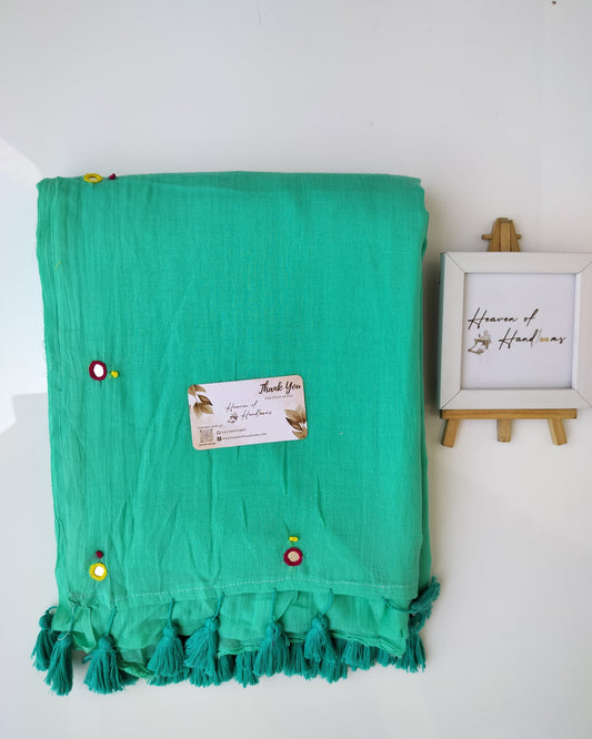 Festive Saree - Sea Green Gini Embroidery