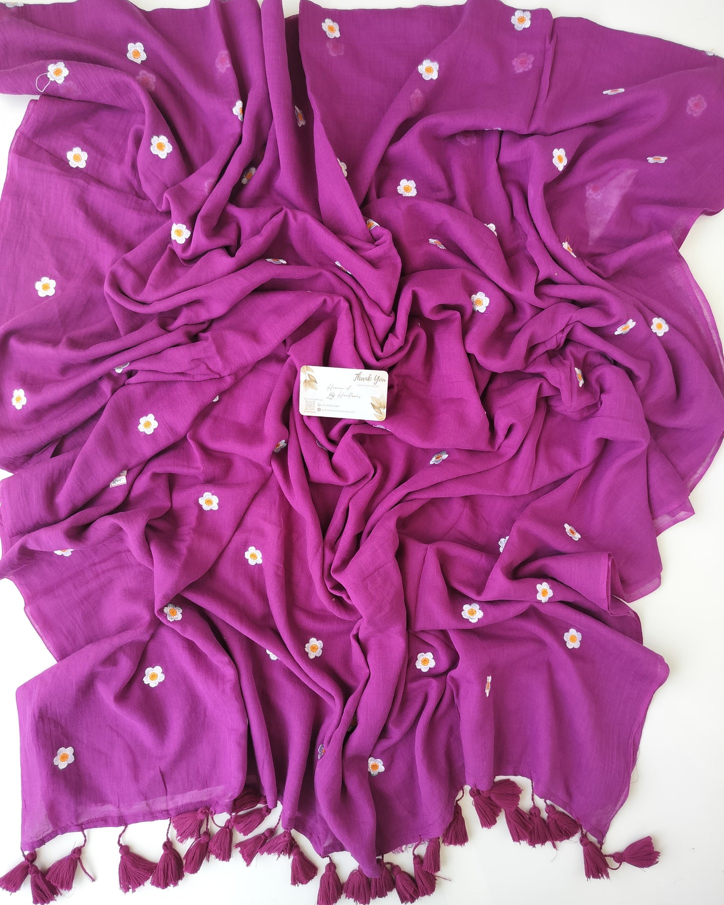Embroidery Saree - Violet Blossom